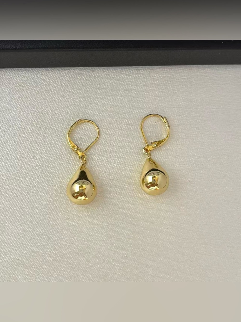 Leverback Metal Ball Teardrop Shape Dangle Drop Earrings for Women